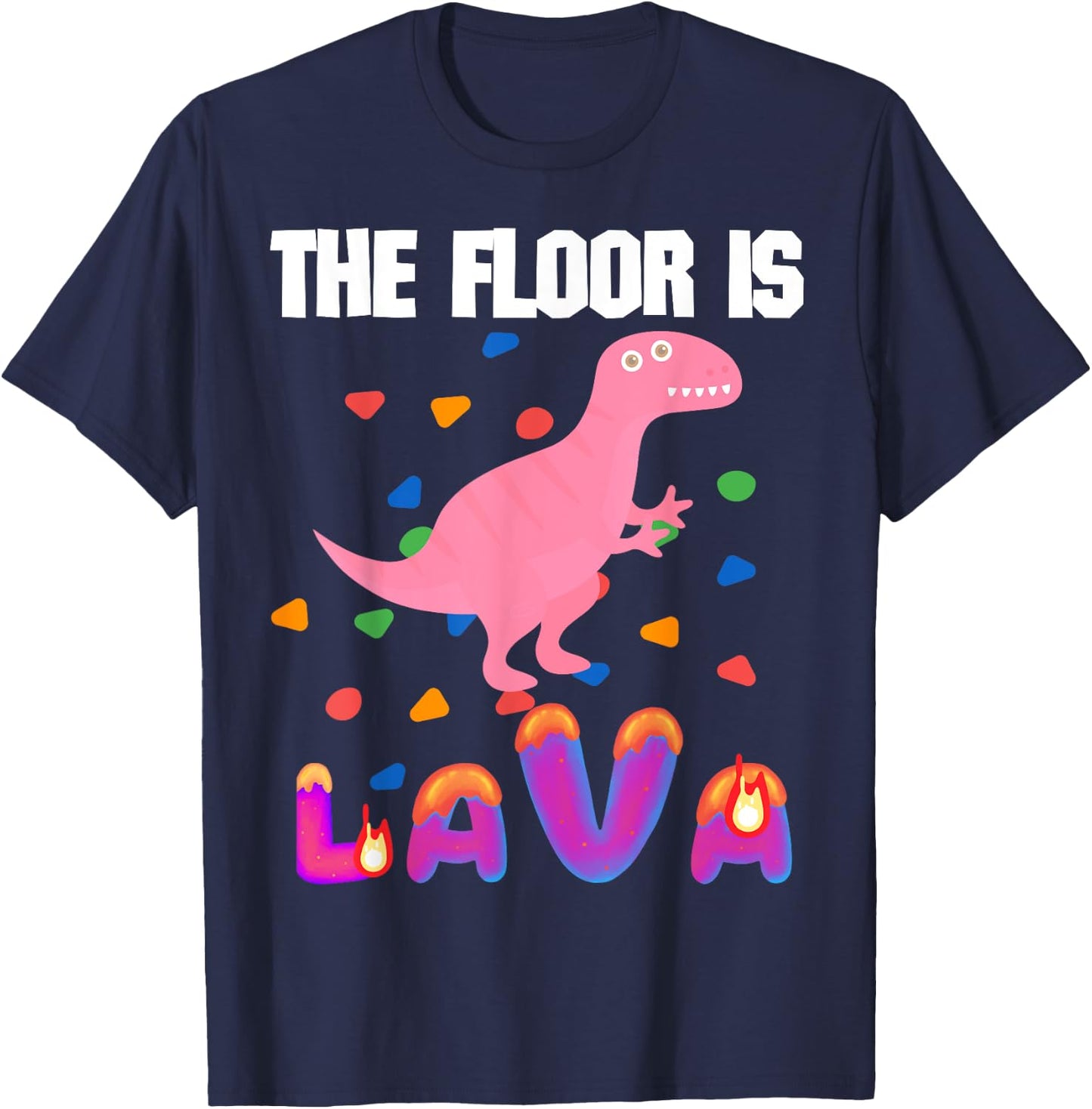 Floor is Lava Volcano Science Teacher Geek Rock Climbers kid T-Shirt - T-Shirt | Navy