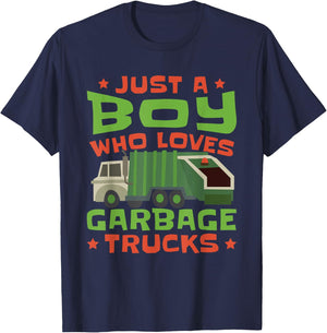 Trash Trucks Kids Garbage Truck Toddler T-Shirt - T-Shirt | Navy