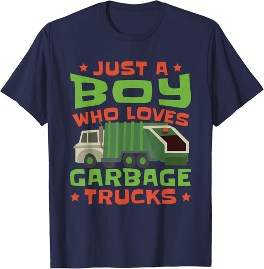 Trash Trucks Kids Garbage Truck Toddler T-Shirt - T-Shirt | Navy