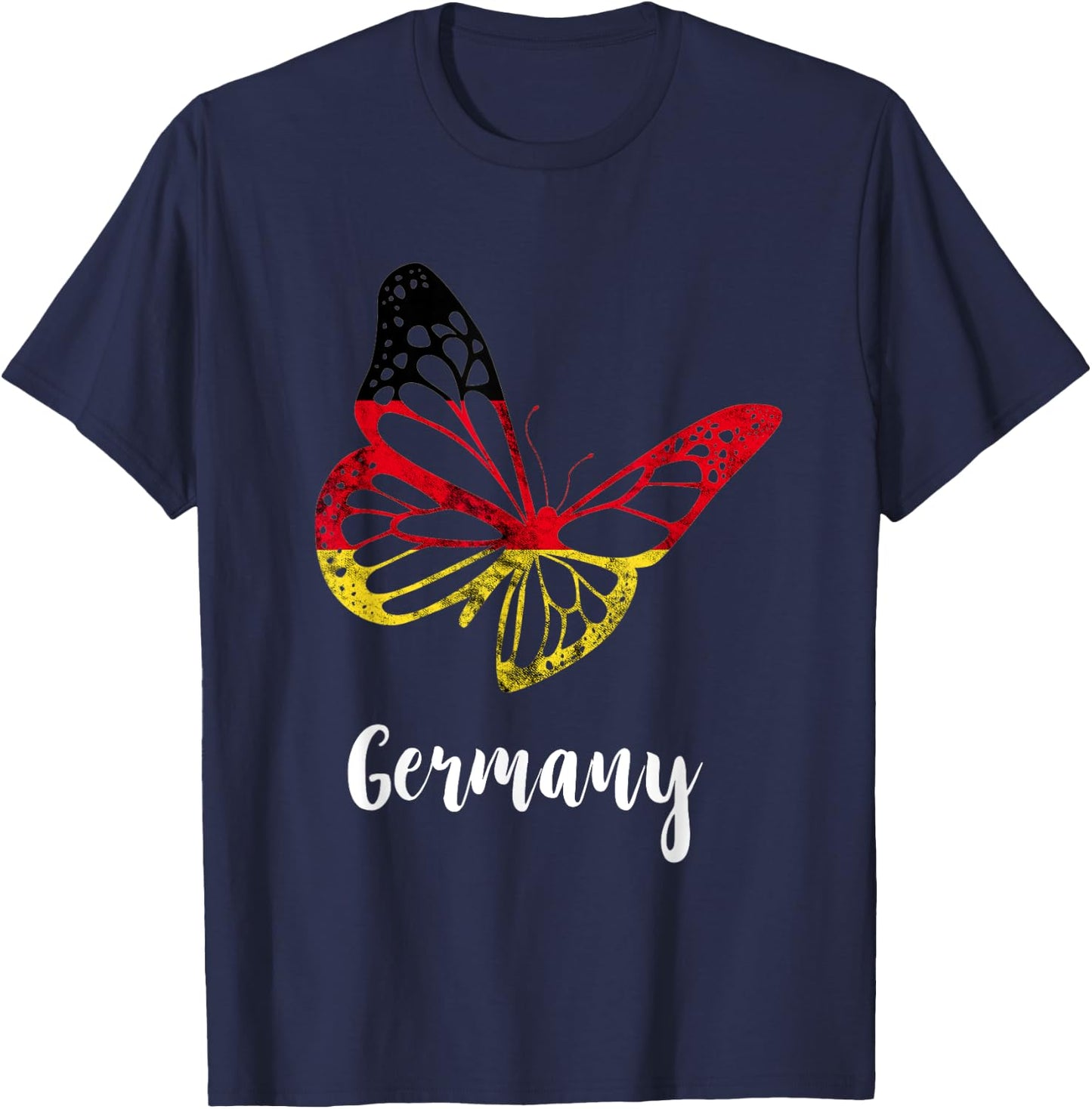 Germany Butterfly German Pride German Flag Deutsche Flagge T-Shirt - T-Shirt | Navy