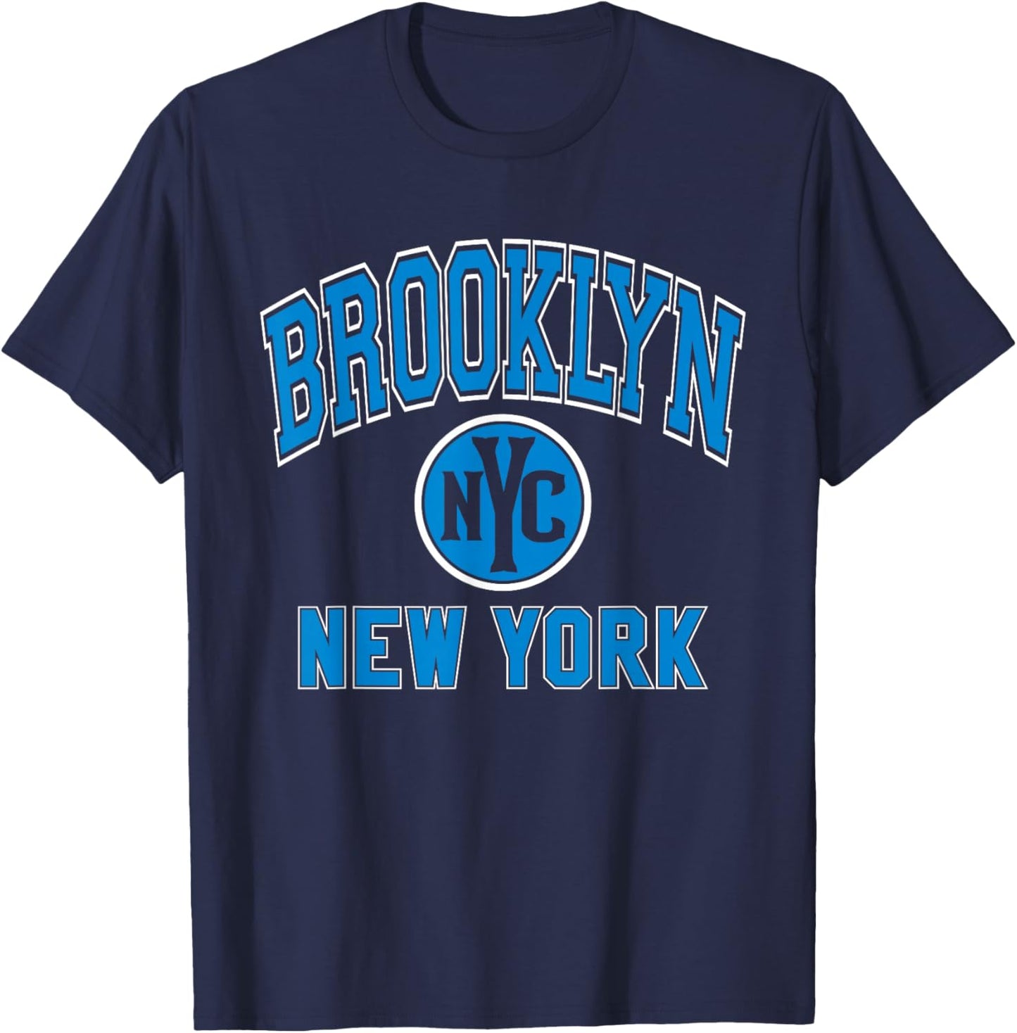 Brooklyn NYC New York Blue Print T-Shirt - T-Shirt | Navy