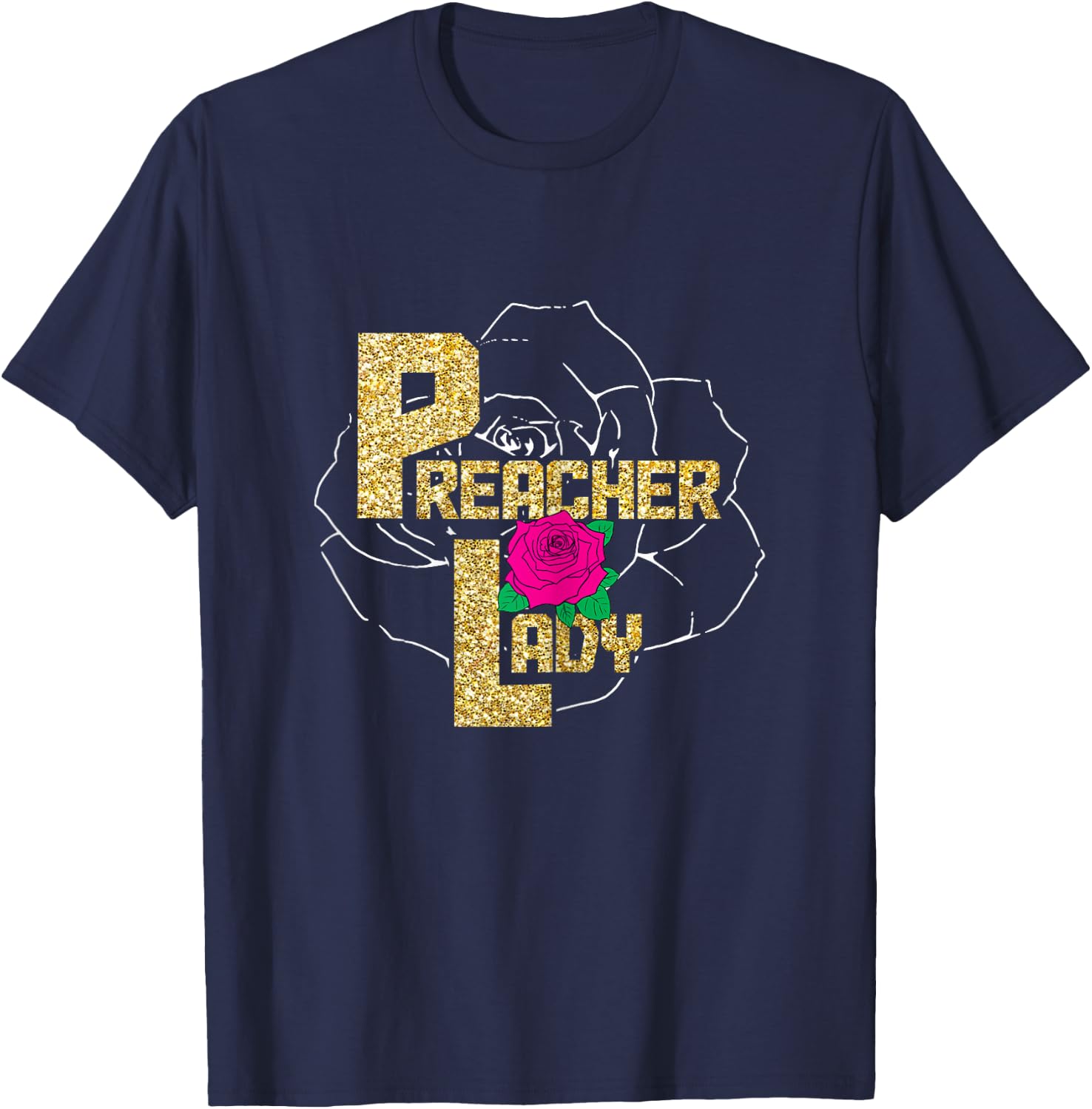 Preacher Lady Christian Faith Female Pastor Church T-Shirt - T-Shirt | Navy