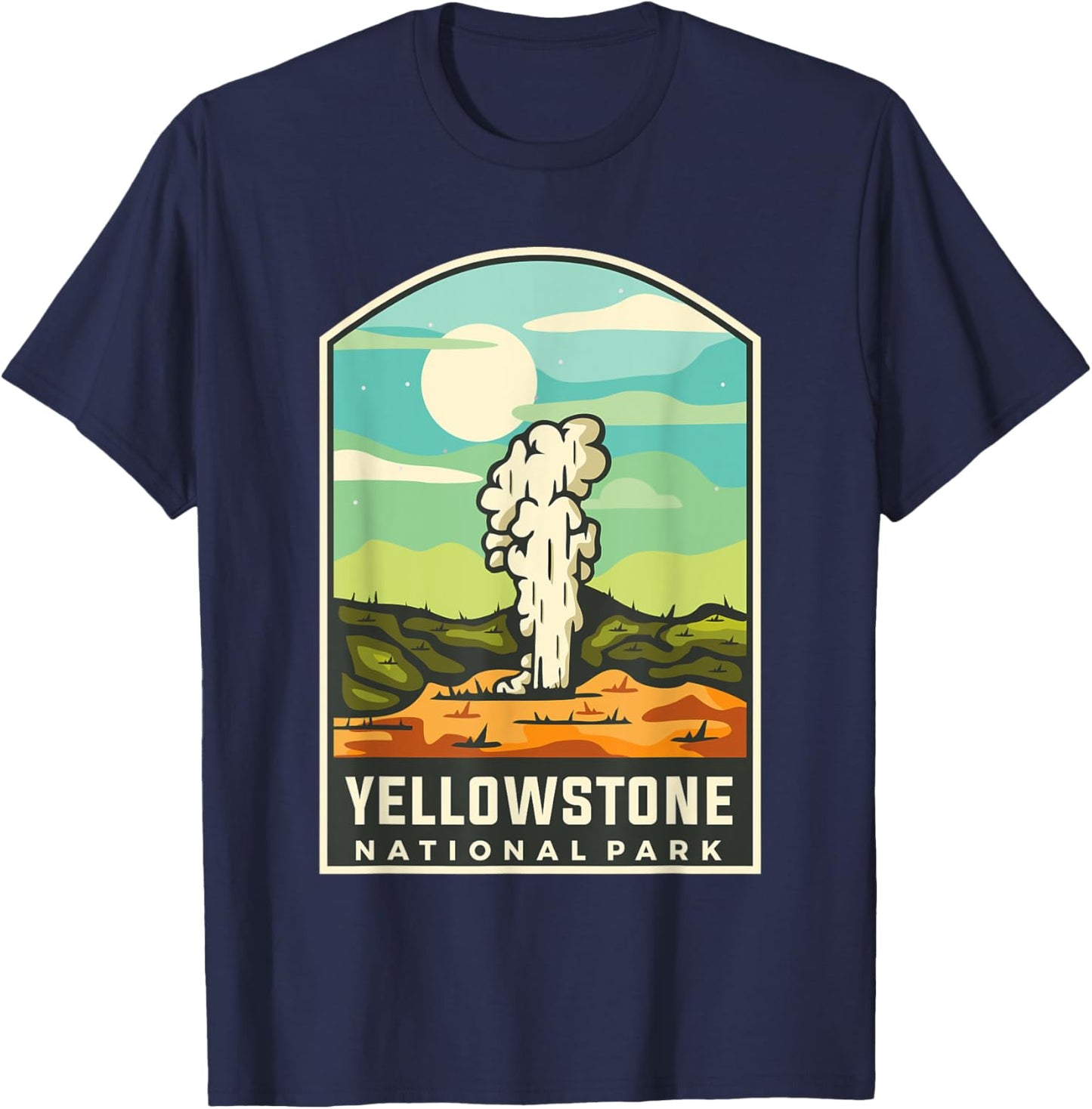 Yellowstone National Park - Throwback Design - Classic T-Shirt - T-Shirt | Navy