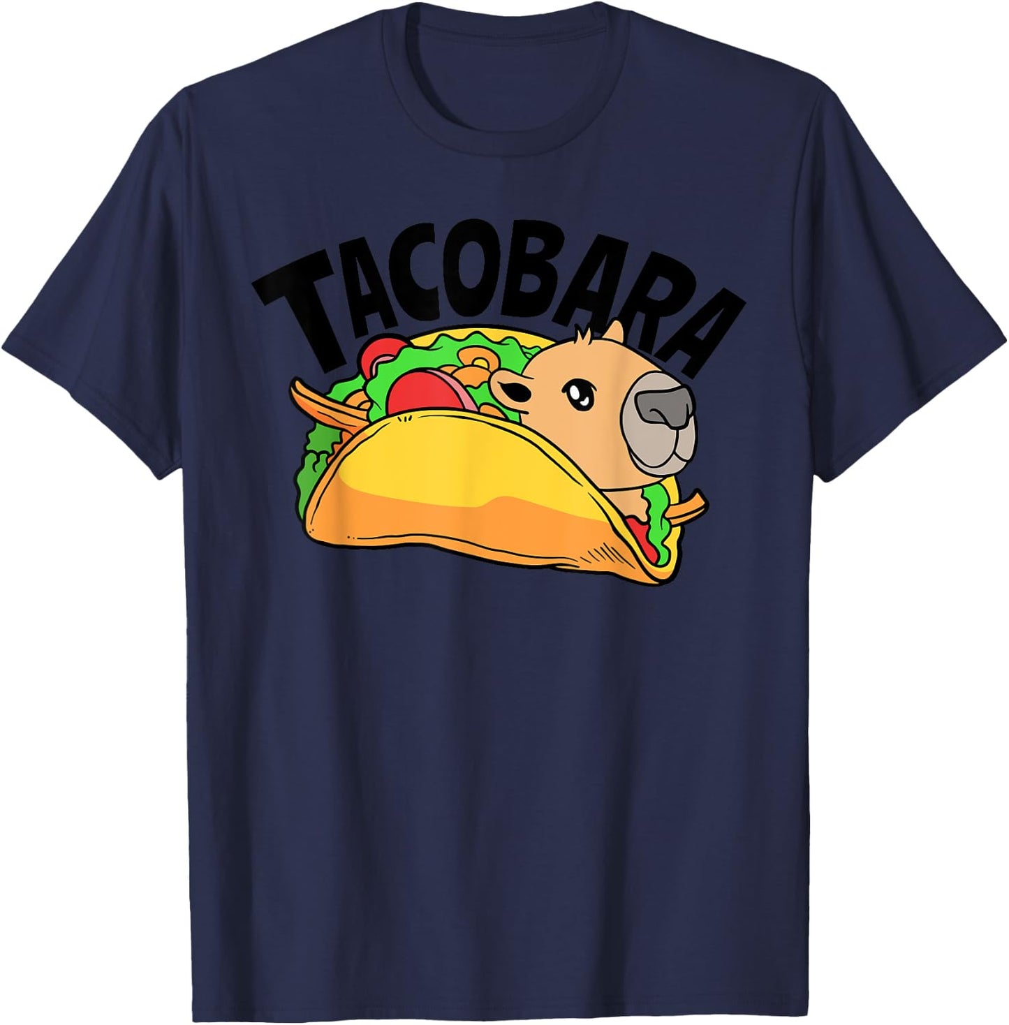 Tacobara Capybaras Rodent Mexico Food Tacos Lover Funny T-Shirt - T-Shirt | Navy
