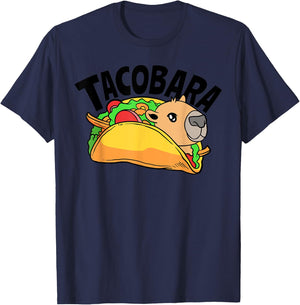 Tacobara Capybaras Rodent Mexico Food Tacos Lover Funny T-Shirt - T-Shirt | Navy