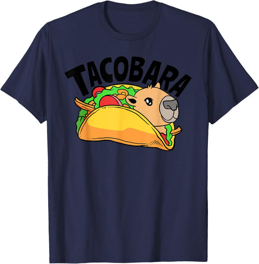 Tacobara Capybaras Rodent Mexico Food Tacos Lover Funny T-Shirt - T-Shirt | Navy