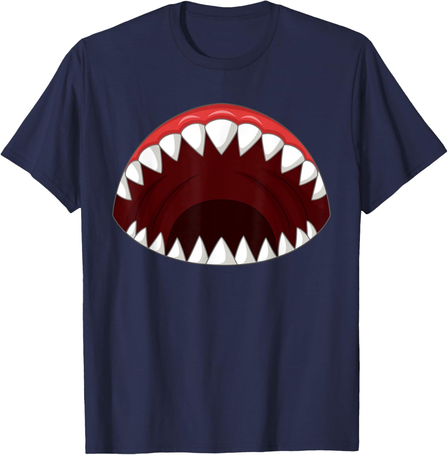 Shark with Open Mouth Shark Halloween Matching Costume T-Shirt - T-Shirt | Navy