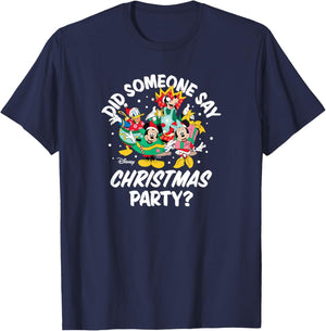 Disney - Mickey Minnie Donald Goofy Christmas Party T-Shirt - T-Shirt | Navy
