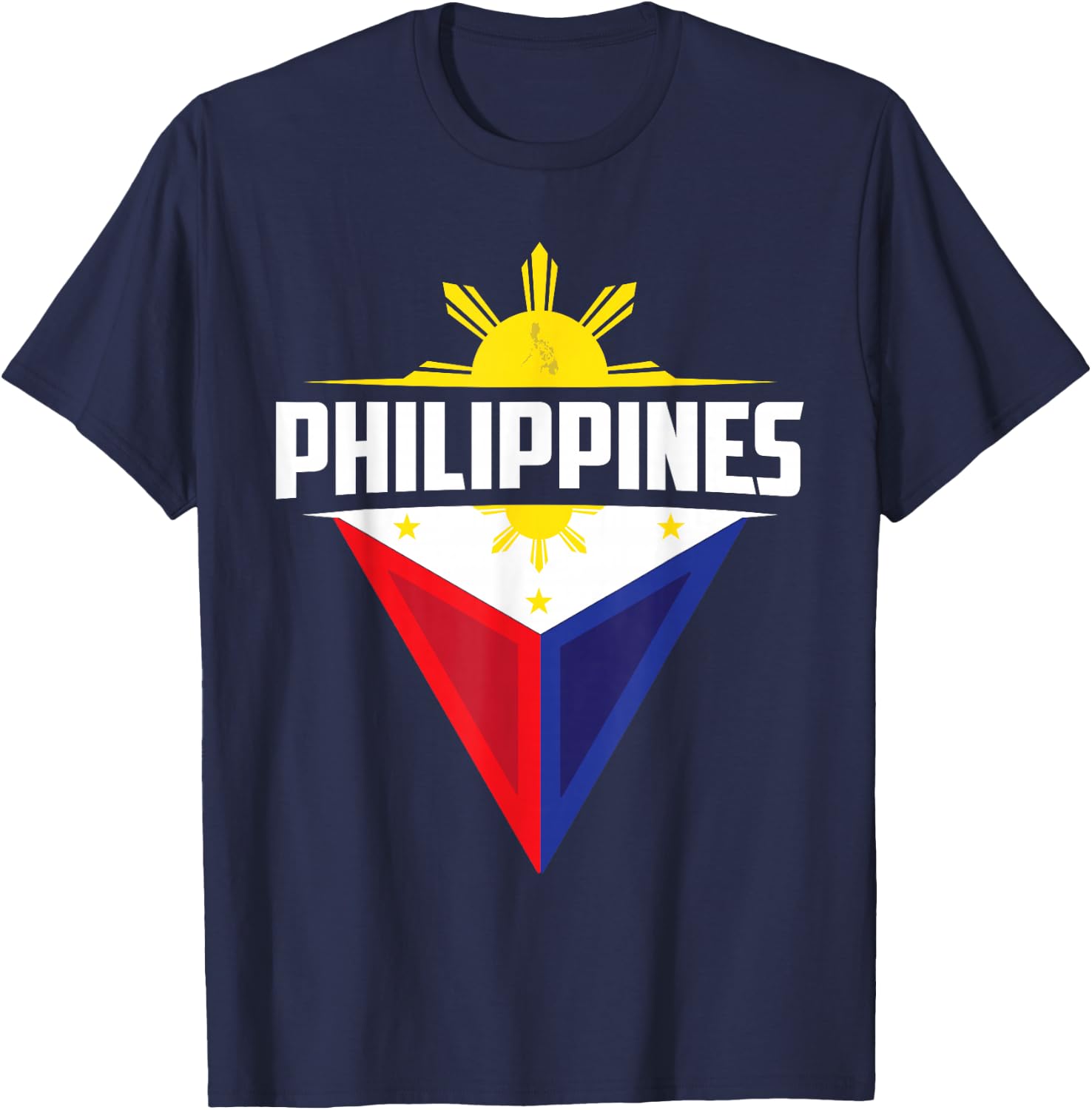 Mabuhay Philippine Flag Filipino Heritage Pinoy Pinay T-Shirt - T-Shirt | Navy
