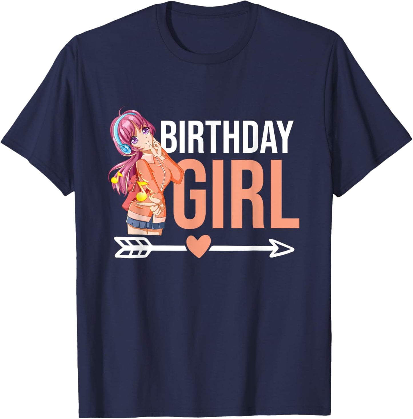 Anime Manga Birthday Girl Birthday T-Shirt - T-Shirt | Navy