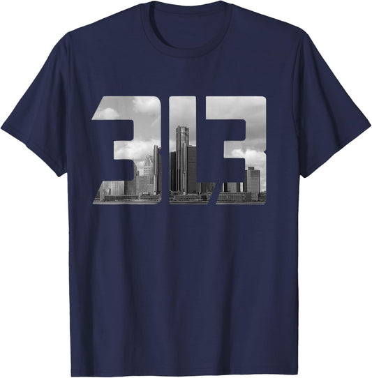 Detroit 313 T-Shirt - T-Shirt | Navy