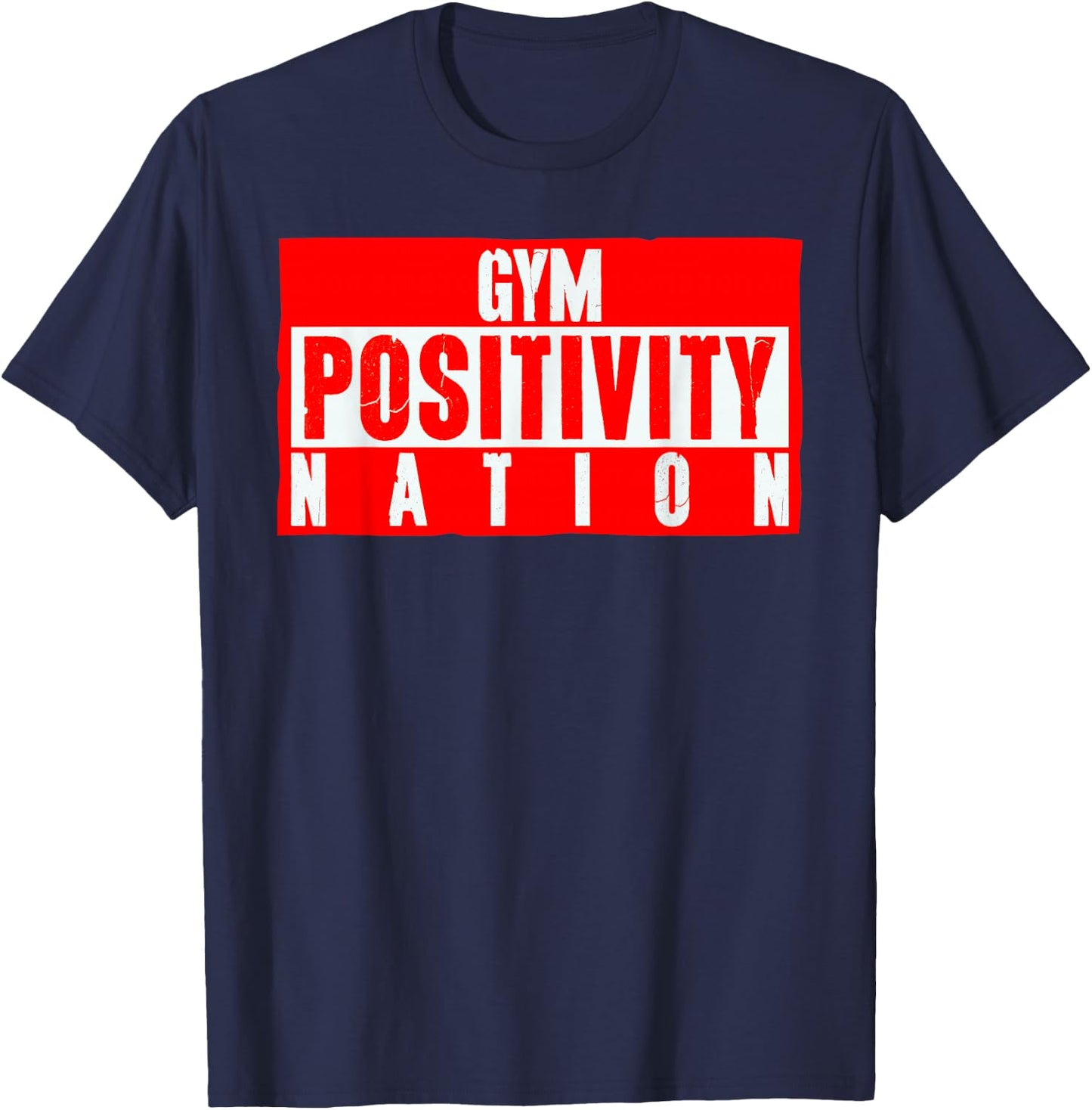 Gym Positivity Nation Black -Adults Modern Short Sleeve T-Shirt - T-Shirt | Navy