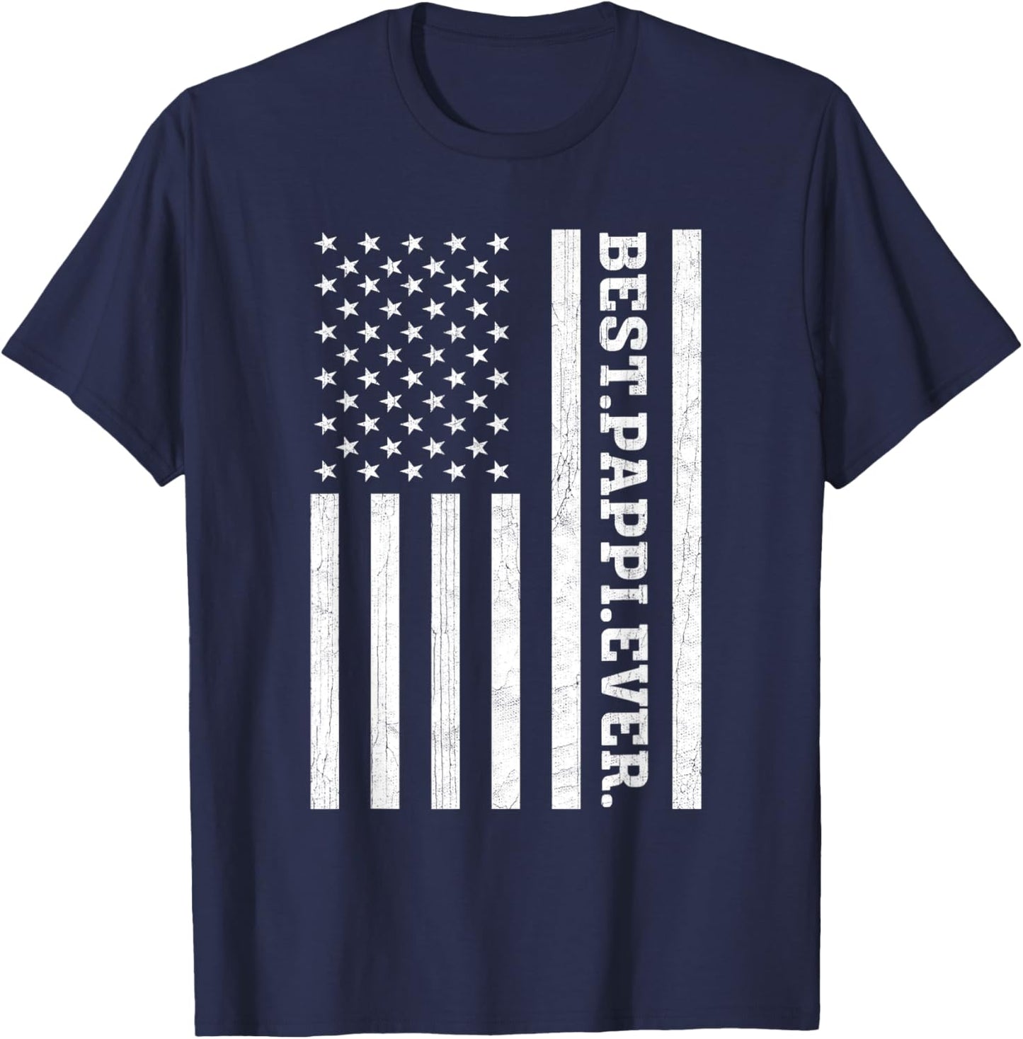 Best Pappi Ever US American Flag Pappi Vintage Women Men T-Shirt - T-Shirt | Navy