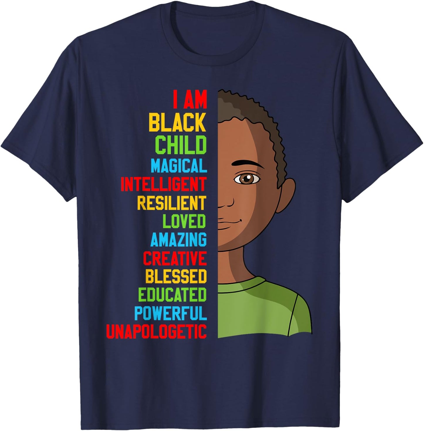 Black History Kids Im Black Child Month Boy Toddler T-Shirt - T-Shirt | Navy