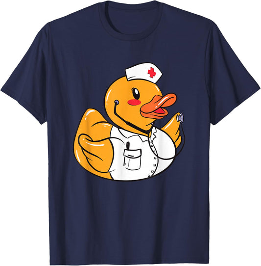 Rubber Duck Nurse Duck On Duty Medical Rubber Duck Nursing T-Shirt - T-Shirt | Navy