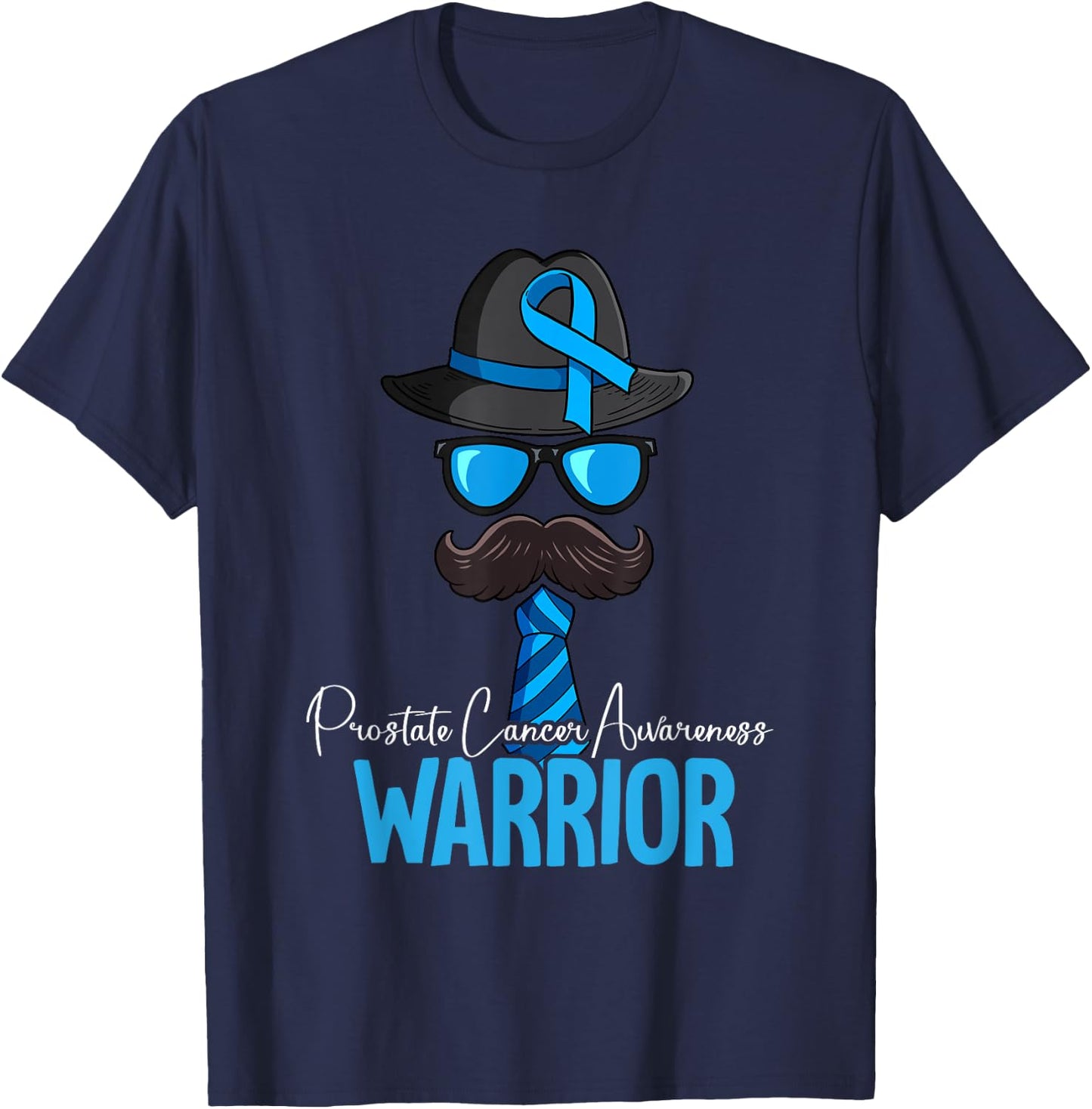 Prostate Cancer Awareness by Prostate Cancer Awareness Gift - -Adults, Black, Short Sleeve, Small, Classic Fit, Polyester 100% T-Shirt - T-Shirt | Navy