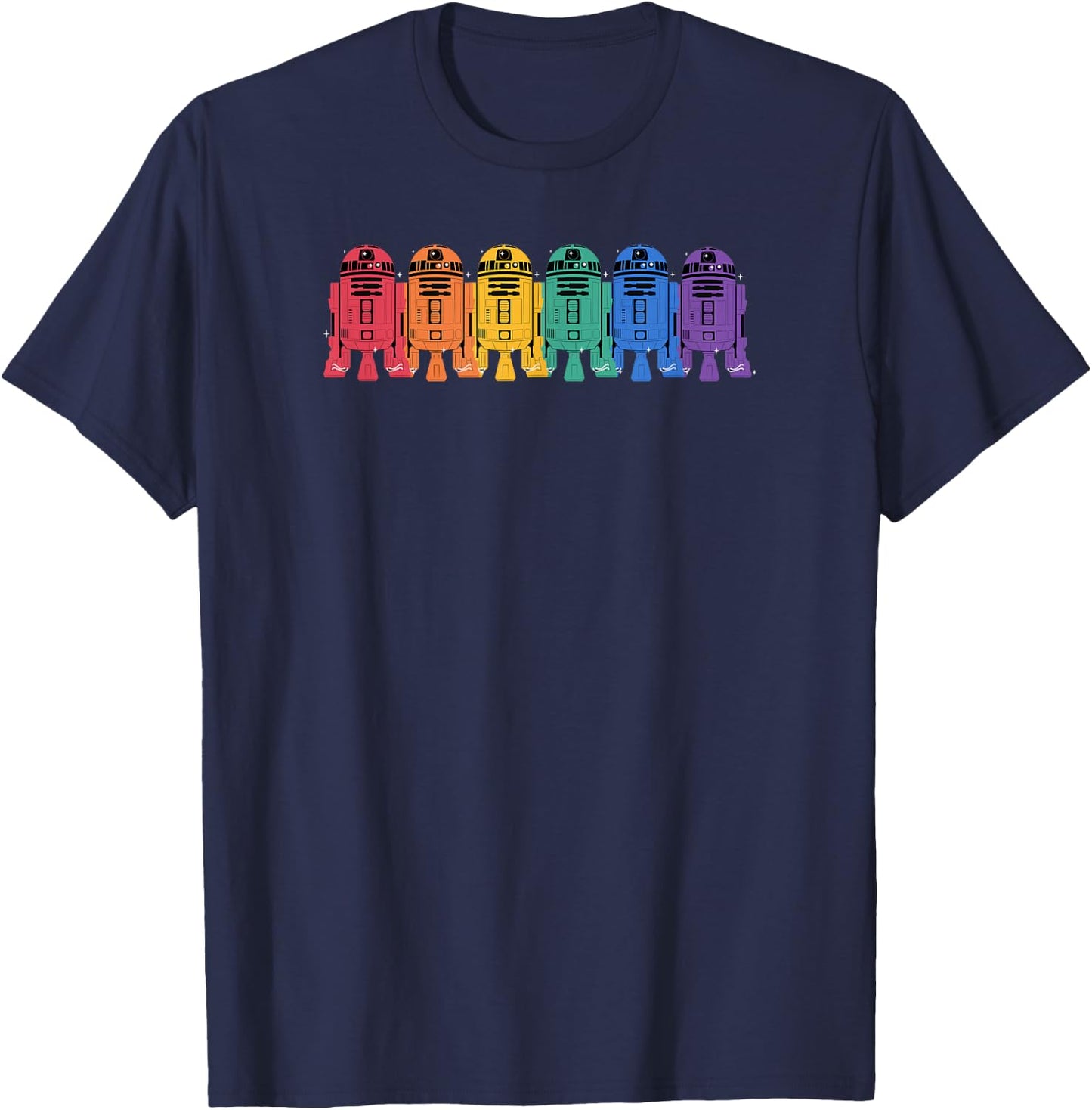 Star Wars R2-D2 Rainbow Line Fabulous Logo T-Shirt - T-Shirt | Navy