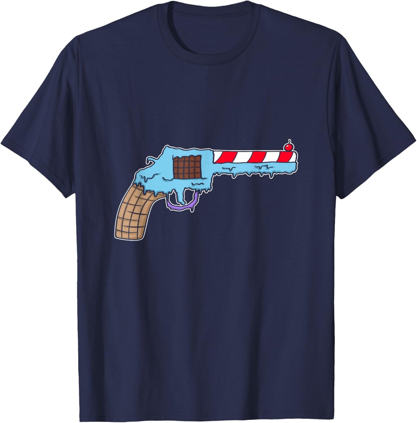 Funny Ice Cream Gun Weapon Rifle Pistol Right 2nd Amendment T-Shirt - T-Shirt | Navy