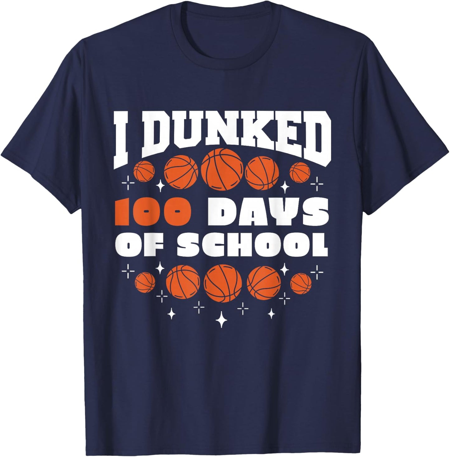 Basketball 100th Day Of School 100 Days Of School Toddler T-Shirt - T-Shirt | Navy