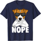 Jack Russell Apparel & Gift Ideas Women's Black Cartoon Jack Russell Terrier Nope T-Shirt - T-Shirt | Navy