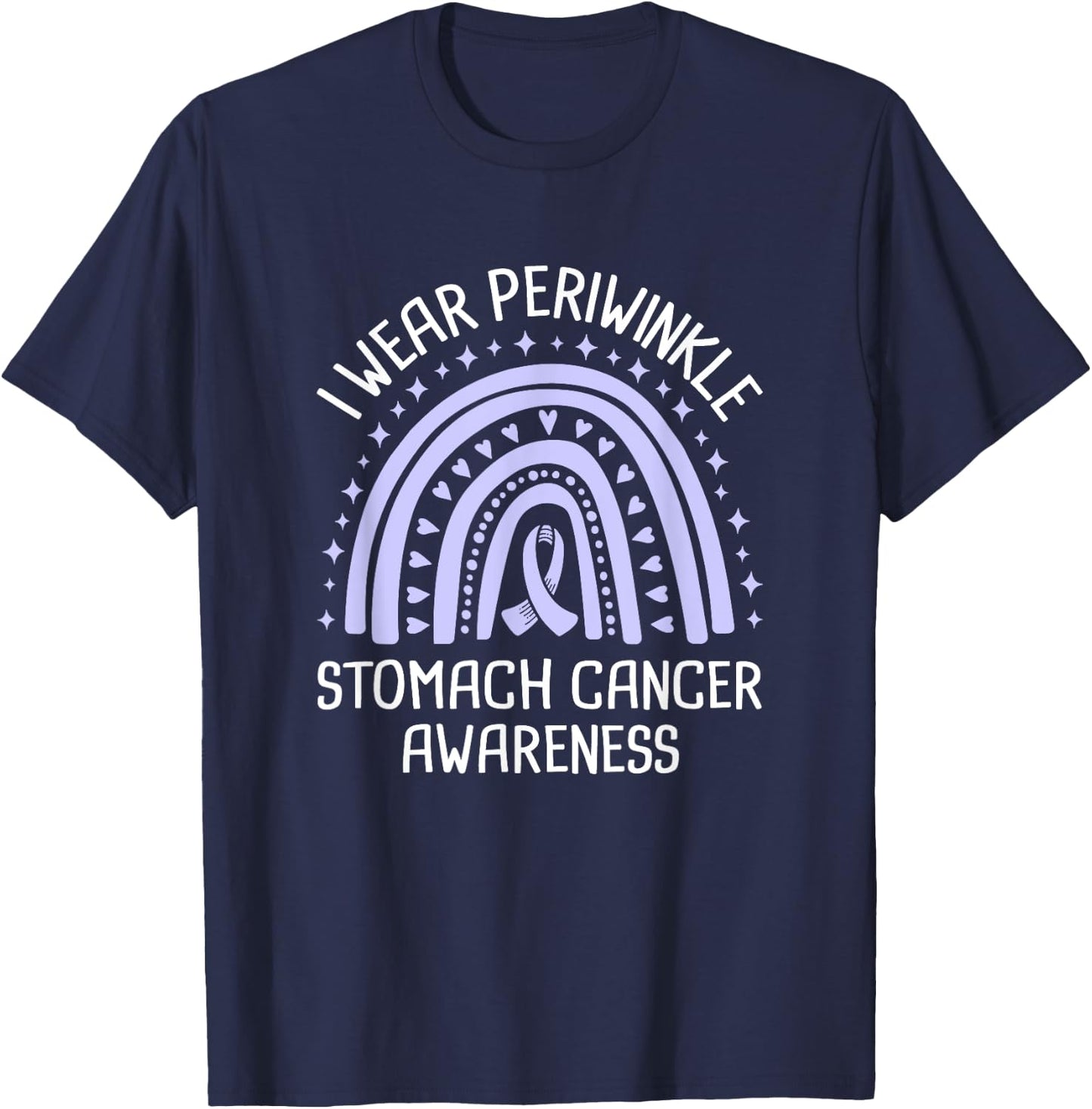 I Wear Periwinkle Stomach Cancer Awareness T-Shirt - T-Shirt | Navy