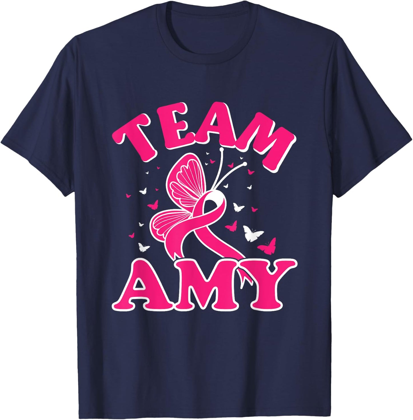 Team Amy - Breast Cancer Awareness Squad T-Shirt - T-Shirt | Navy