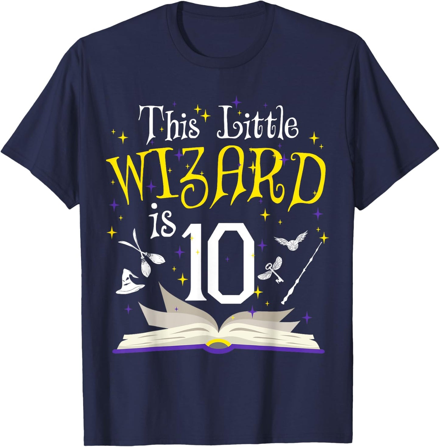 10th B-Day Magic Wizard 10 Year Old Birthday Matching Family T-Shirt - T-Shirt | Navy