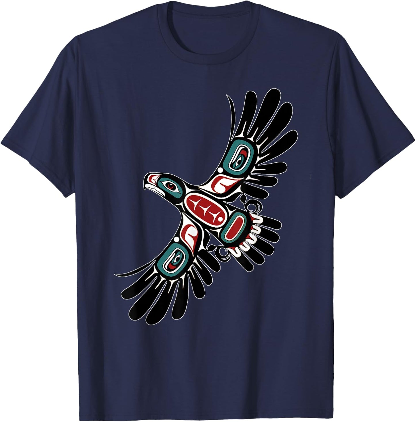 Alaska Native American Art Tlingit Haida Eagle Tribal Clan T-Shirt - T-Shirt | Navy