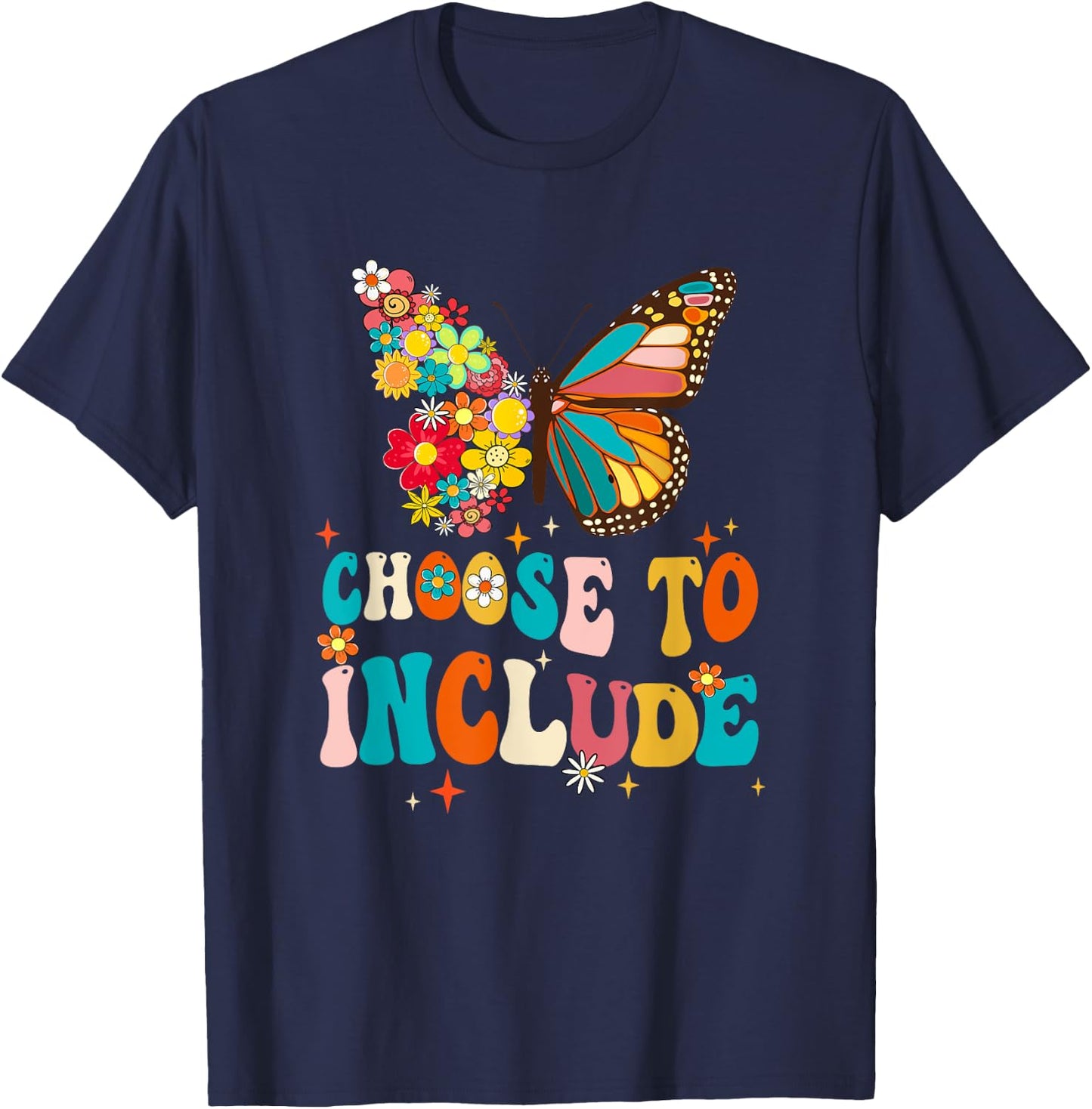 Choose To Include Teacher Special Education Autism Awareness T-Shirt - T-Shirt | Navy