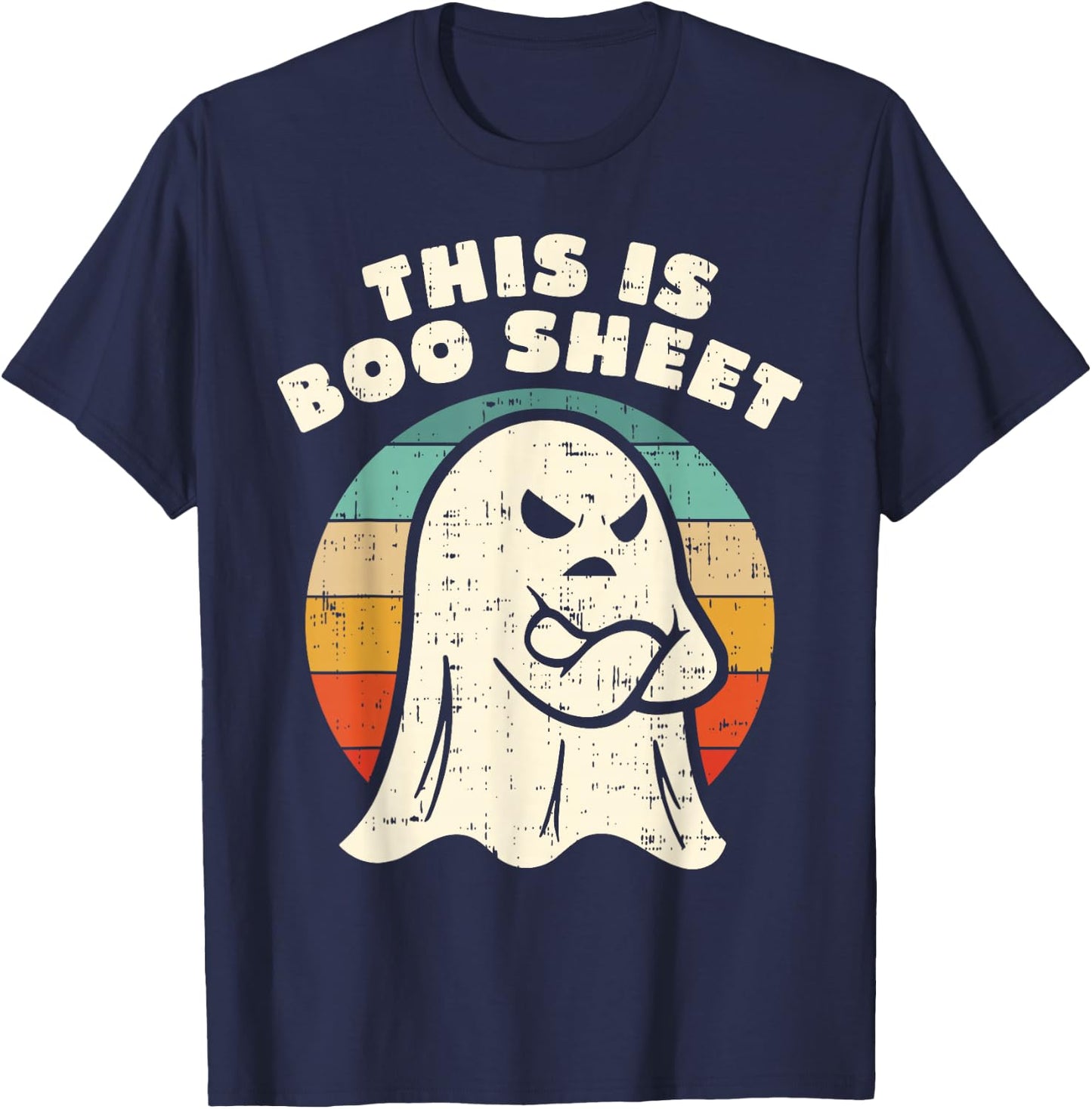 This Is Boo Sheet Funny Halloween Costume Men Women T-Shirt - T-Shirt | Navy