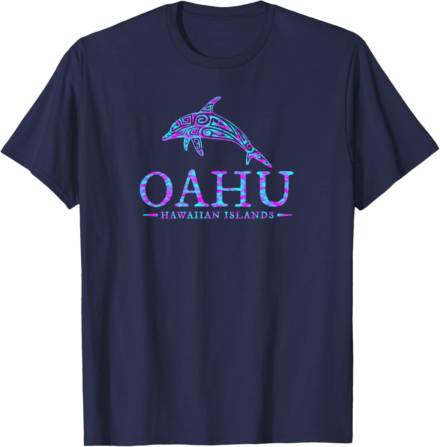 Oahu Hawaii Dolphin Boys Girls Souvenir T-Shirt - T-Shirt | Navy