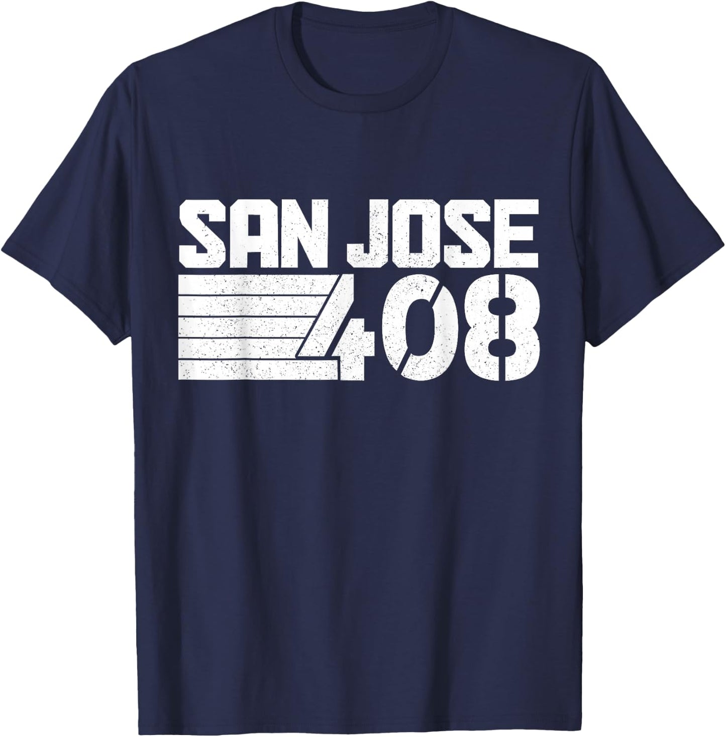 San Jose California 408 Area Code Pride Vintage T-Shirt - T-Shirt | Navy