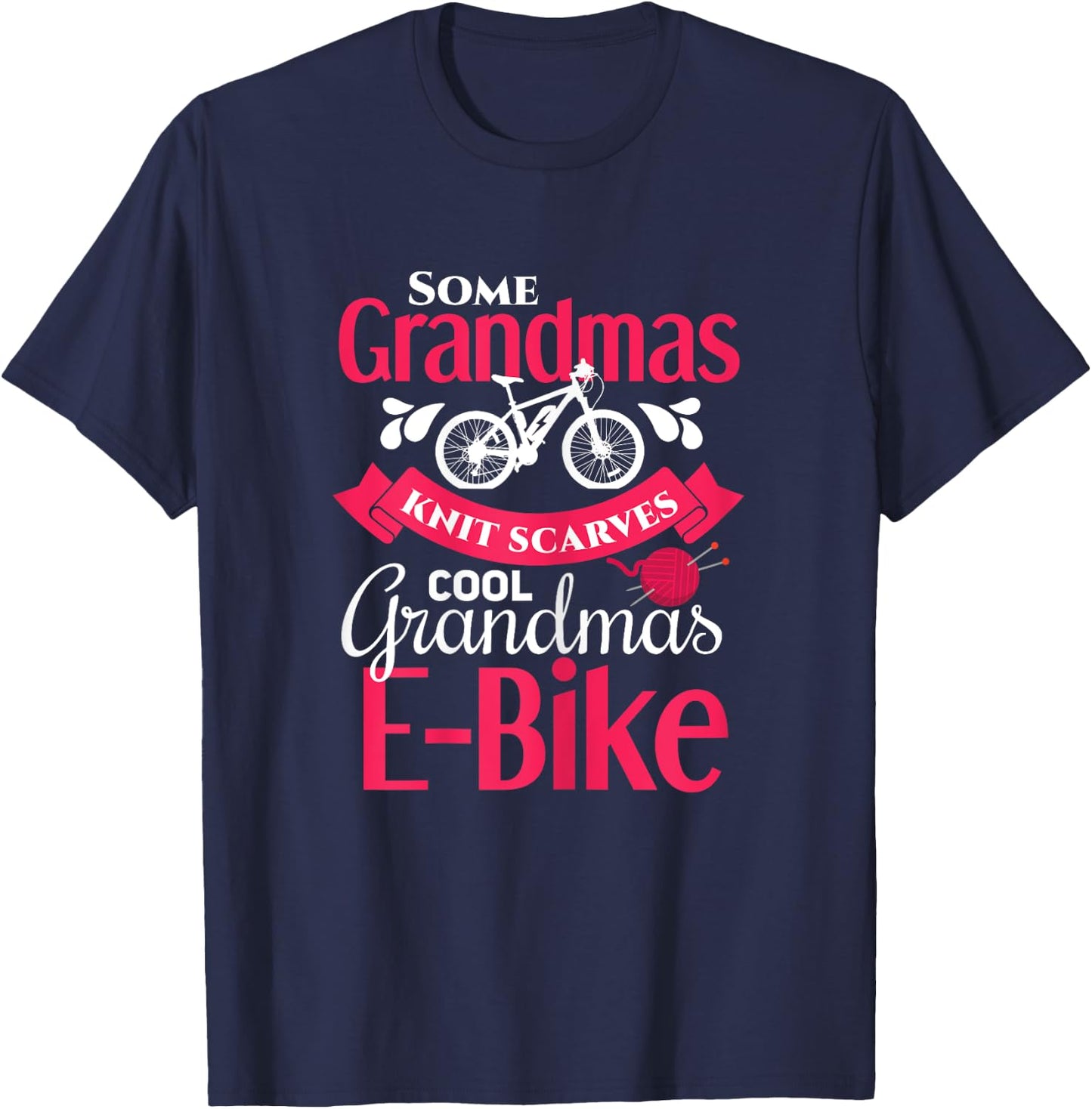 E-Biker Shirt for Grandma E-Bike Grandmother E-Biking T-Shirt - T-Shirt | Navy