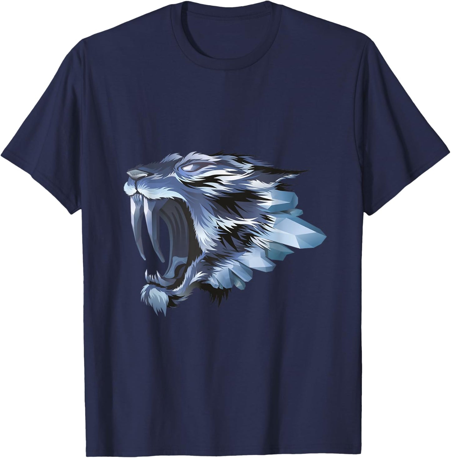 Prehistoric Smilodon Saber-Toothed Tiger T-Shirt - T-Shirt | Navy