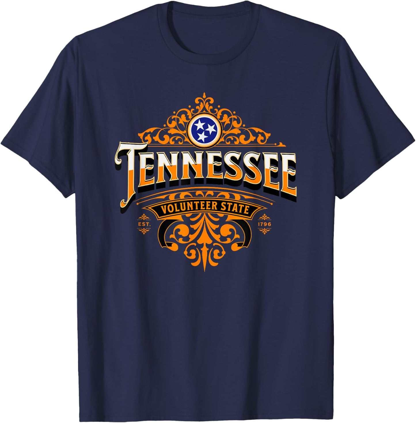 Men's Women's Kids Tennessee TN Throwback Classic Design T-Shirt - T-Shirt | Navy