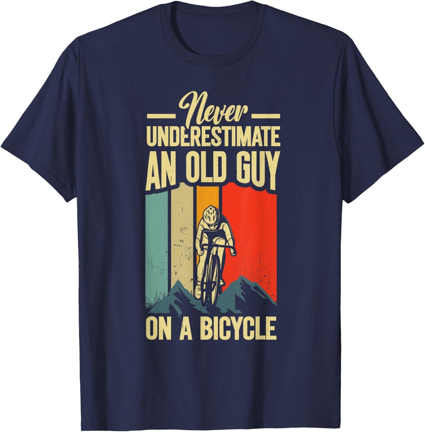 Cool Cycling Art Grandpa Bicycle Riding Cycle Racing T-Shirt - T-Shirt | Navy
