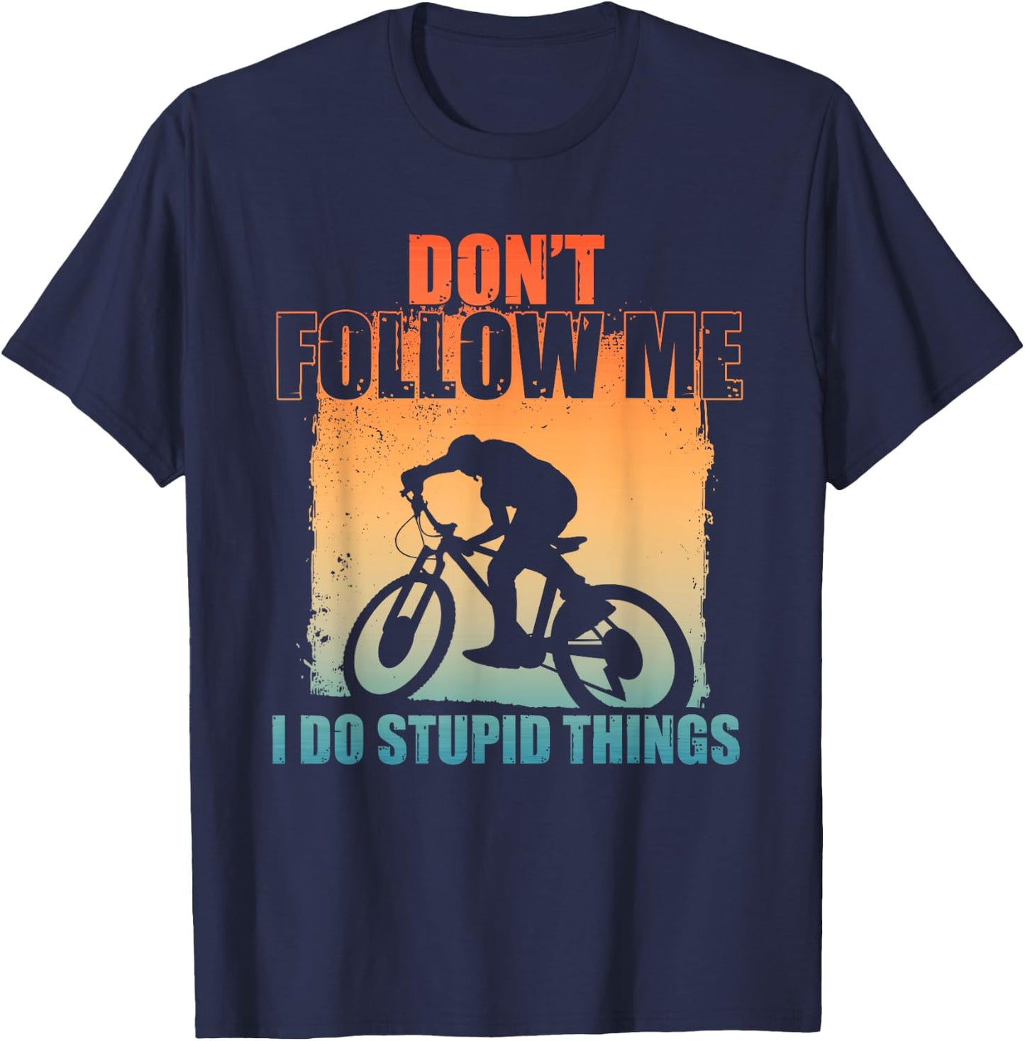 Funny Mountain Biking Art Women Cycling Downhill MTB T-Shirt - T-Shirt | Navy