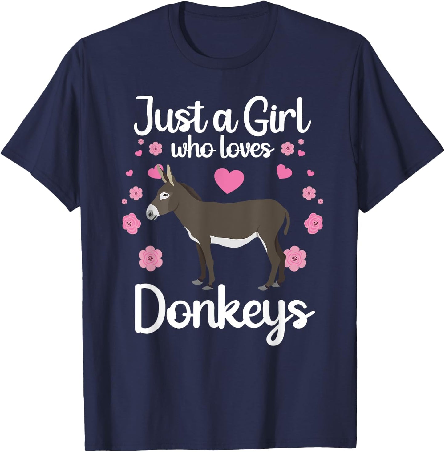 Cool Donkey Girlls Mule Horse Animal Lover Farming T-Shirt - T-Shirt | Navy