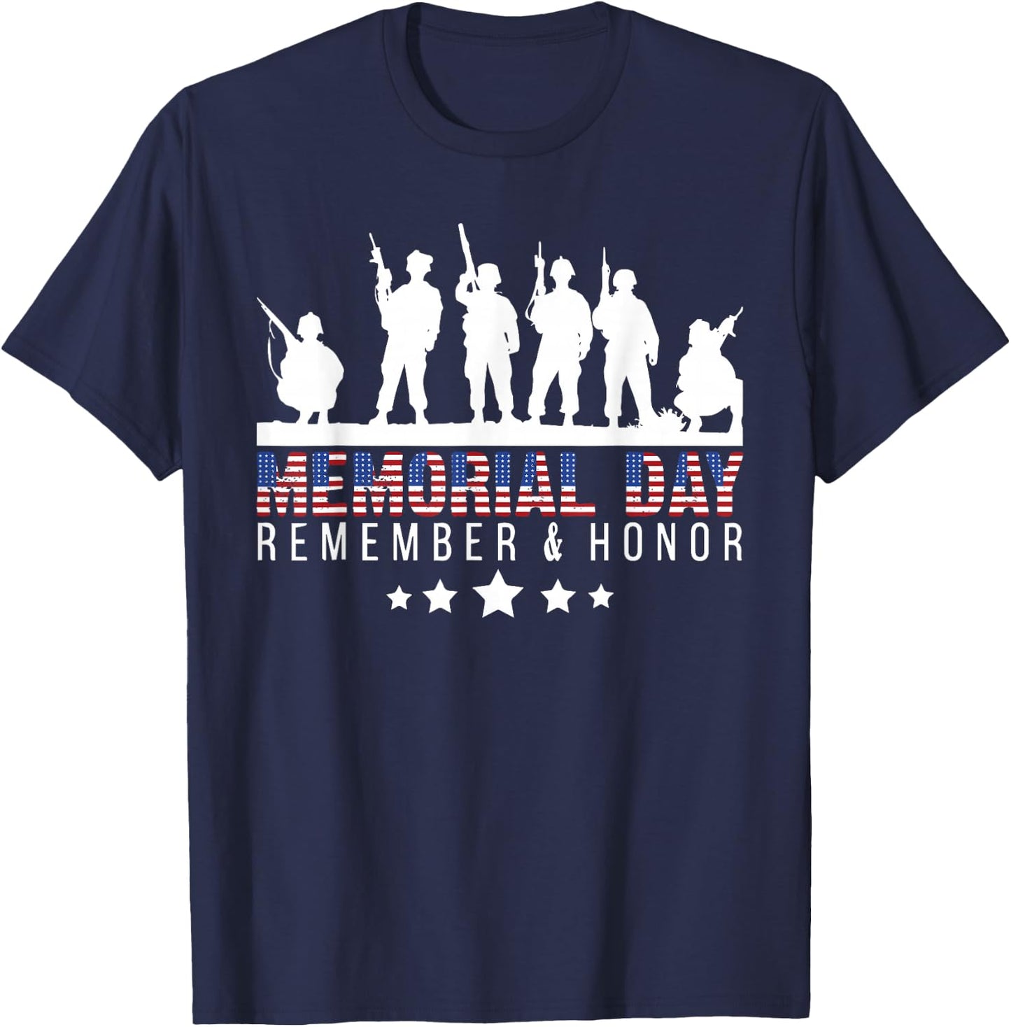 Memorial Day Remember & Honor USA Military Veteran Patriotic T-Shirt - T-Shirt | Navy