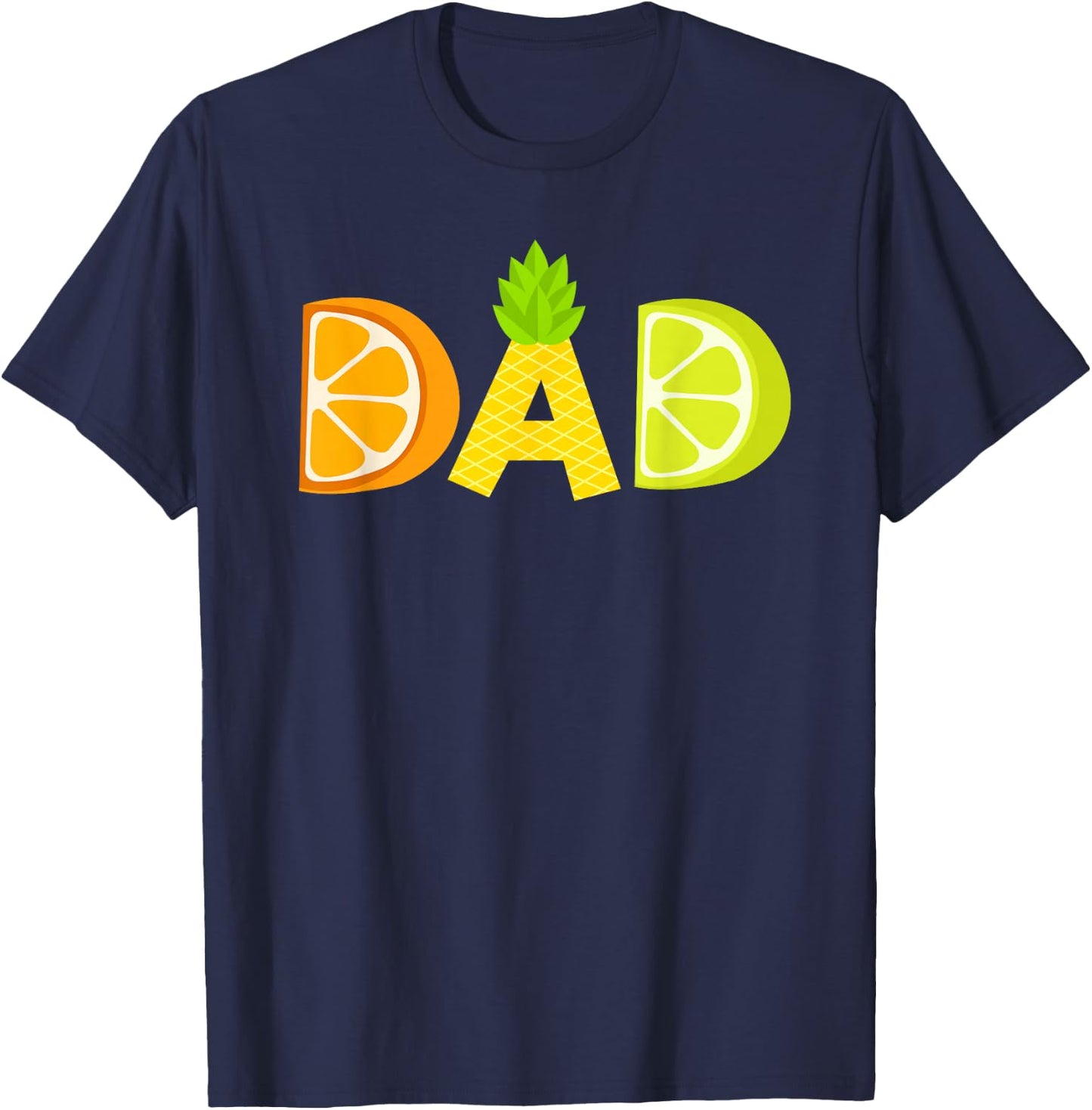 Funny Dad Fruitarian Lover Summer Father Fruit Slice T-Shirt - T-Shirt | Navy