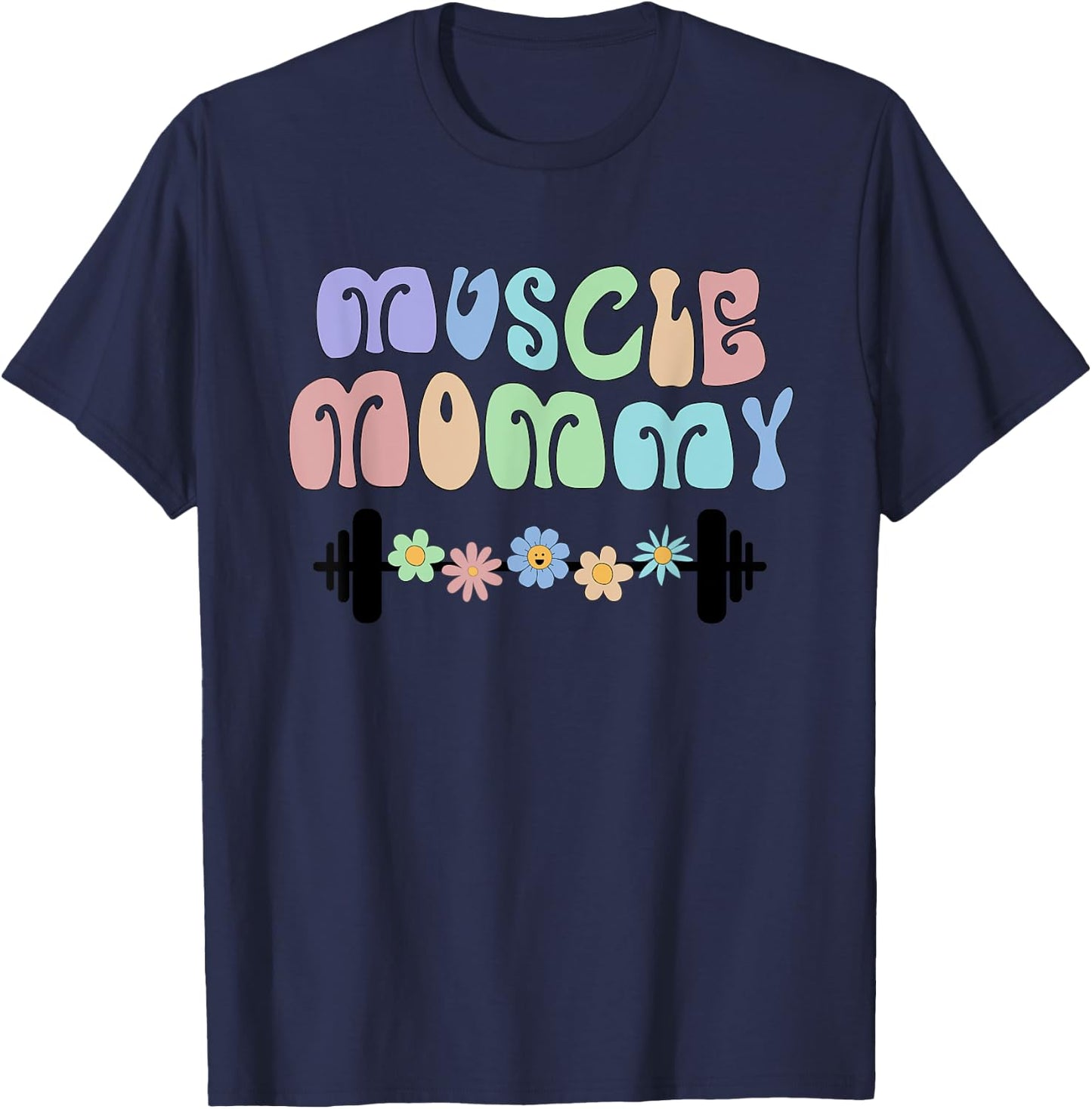 Gym Muscle Mommy Pump Cover T-Shirt - T-Shirt | Navy
