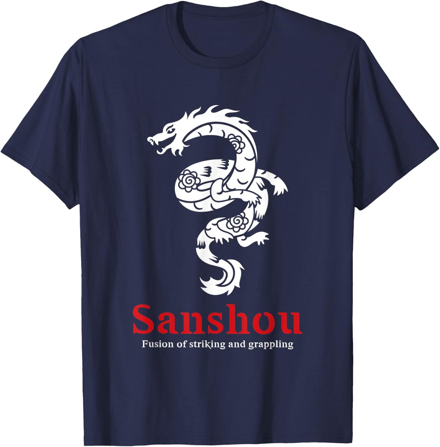 Sanshou Dragon Sanda Chinese Boxing Martial Arts T-Shirt - T-Shirt | Navy