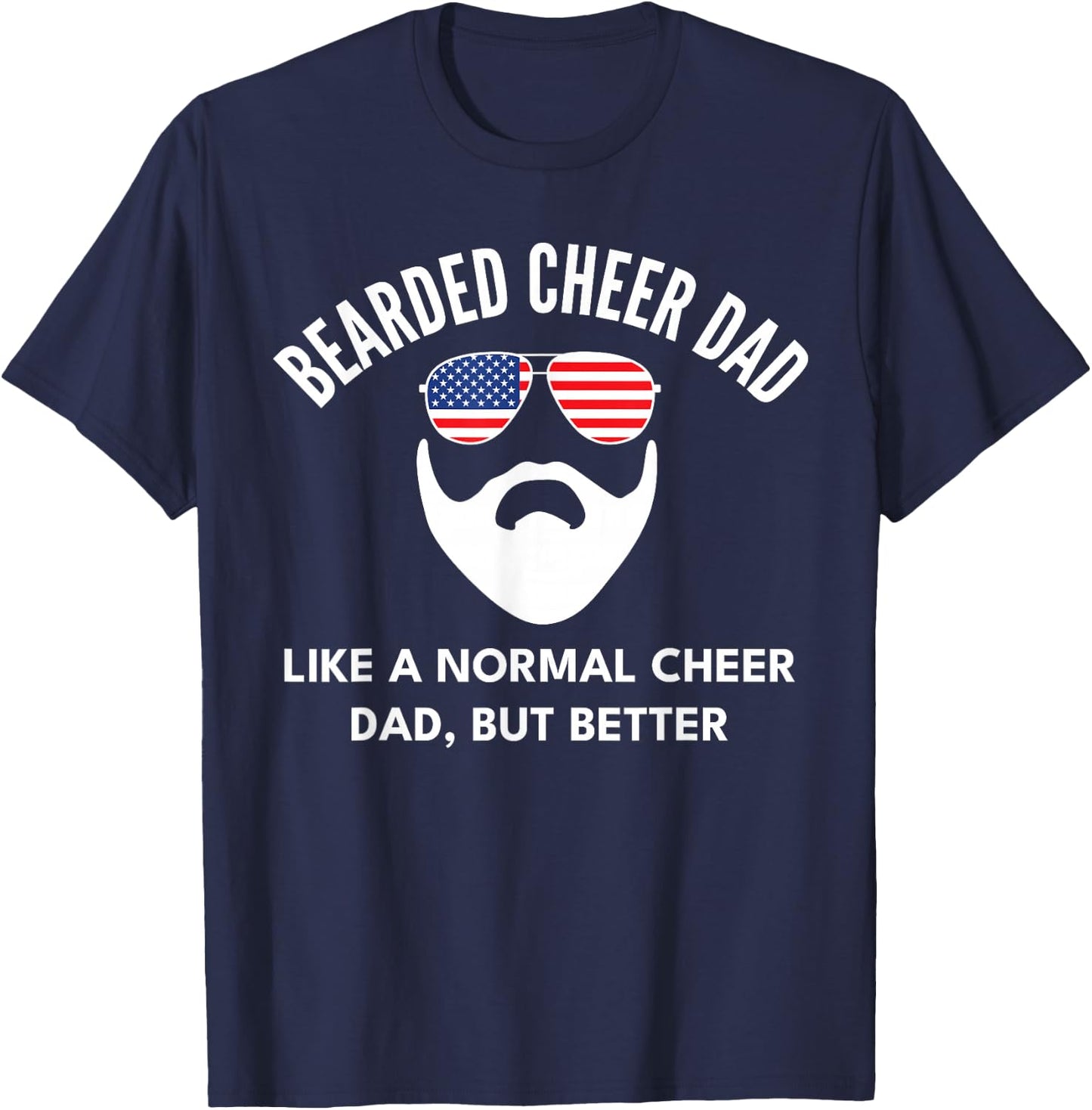 Cheer Dad Bearded Definition Cheerleading Funny T-Shirt - T-Shirt | Navy