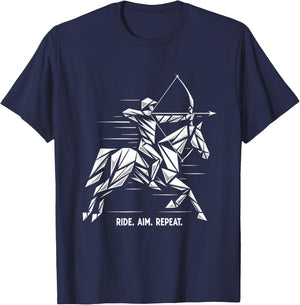 Mounted Archery Retro Horse Archer Competition T-Shirt - T-Shirt | Navy