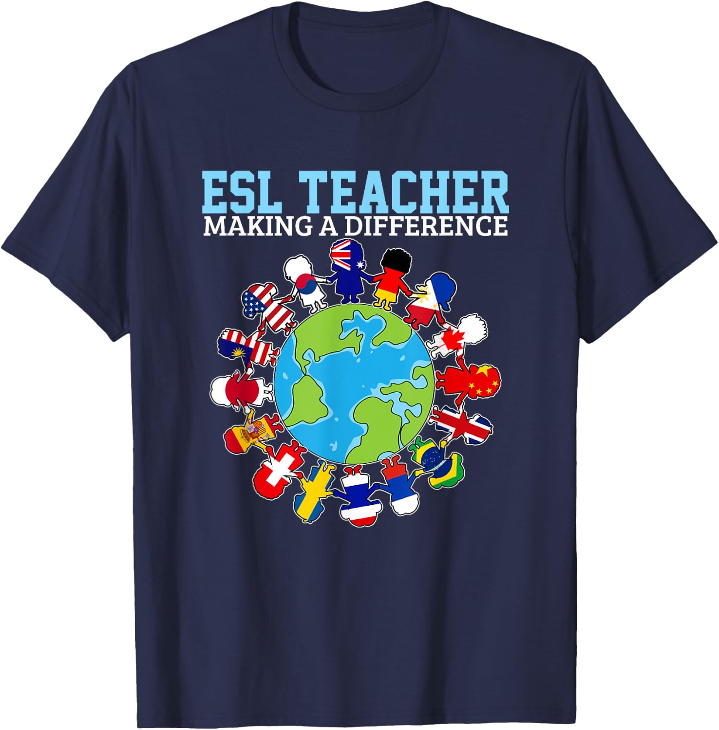 ESL Teachers Making A Difference For Virtual Teacher Tutor Women T-Shirt - T-Shirt | Navy