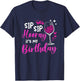 Sip Sip Hooray It's My Birthday Leopard Print Wine Party T-Shirt - T-Shirt | Navy