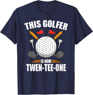 Birthday Golf Shirts 21st Year Old Golfer Golfing T-Shirt - T-Shirt | Navy