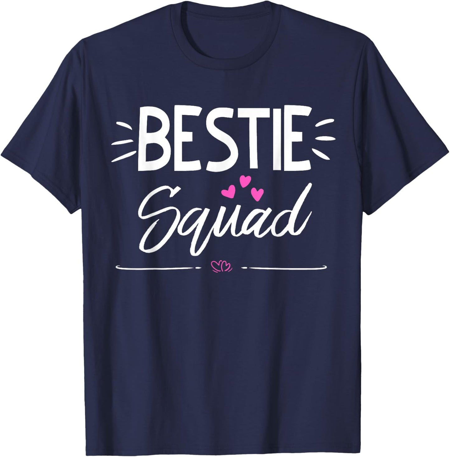 Bestie Squad Shirt Best Friend Forever Heart T-Shirt - T-Shirt | Navy