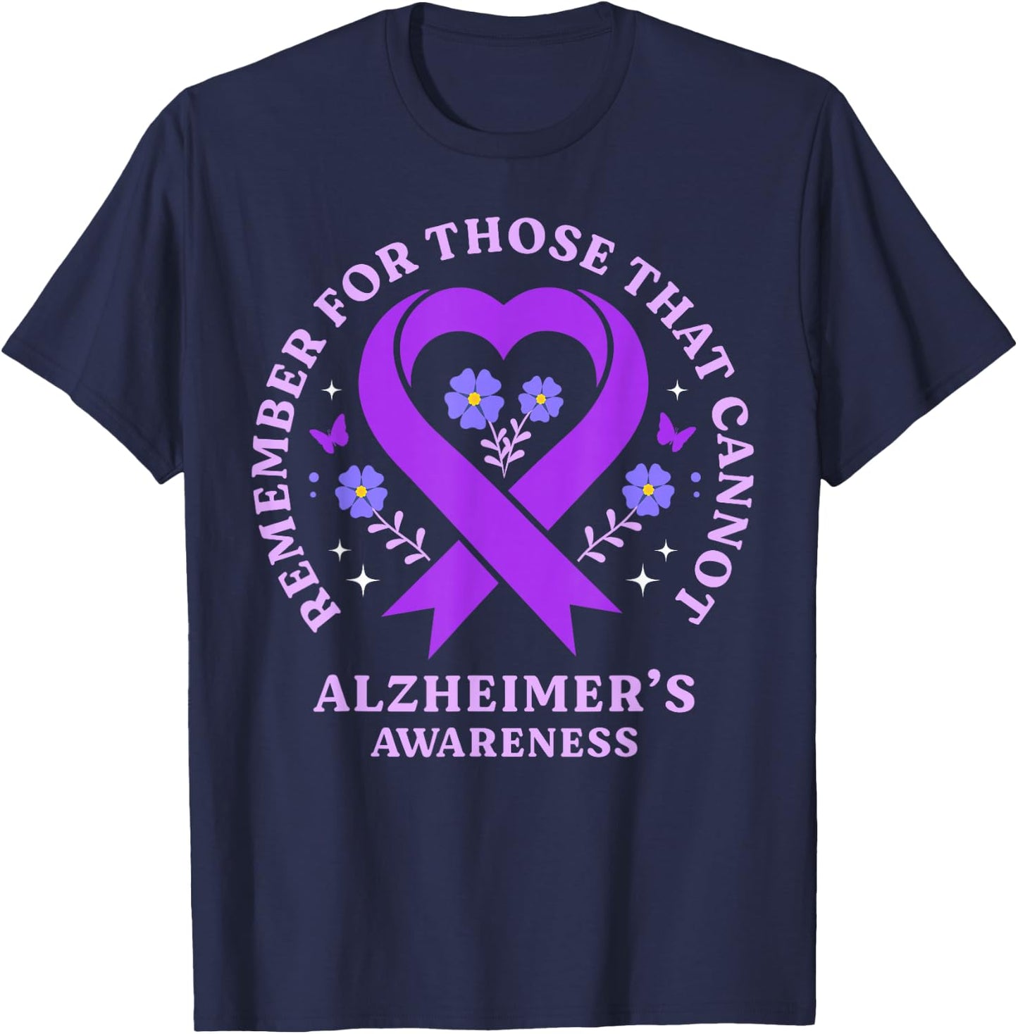 Remember for Those That Cannot Alzheimer's Awareness Ribbon T-Shirt - T-Shirt | Navy