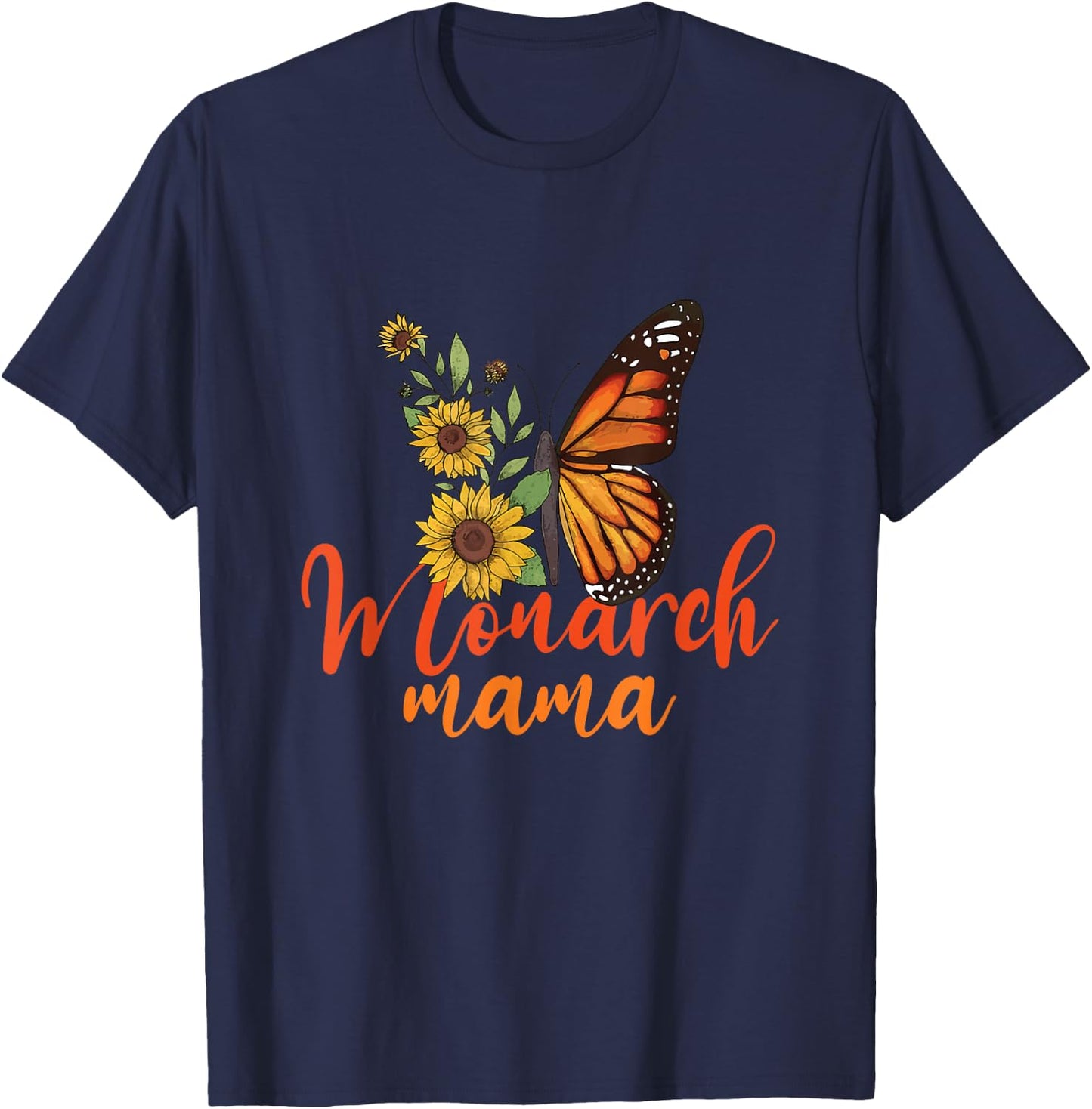 The Monarch Mama Mother Cute Entomology Butterfly Mother Day T-Shirt - T-Shirt | Navy